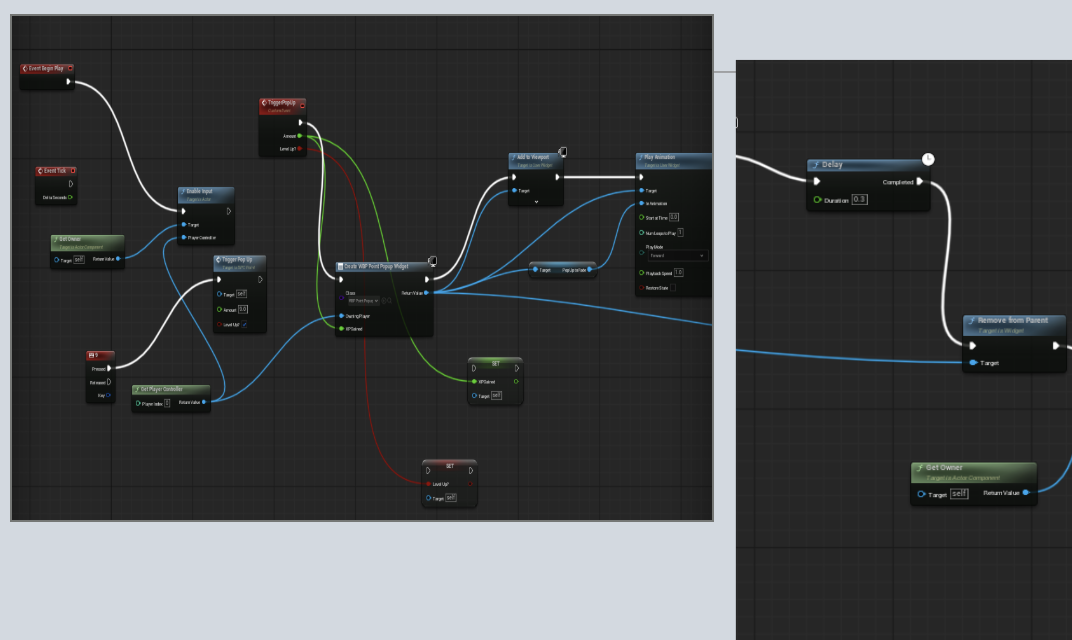 XP Widget Blueprint Logic